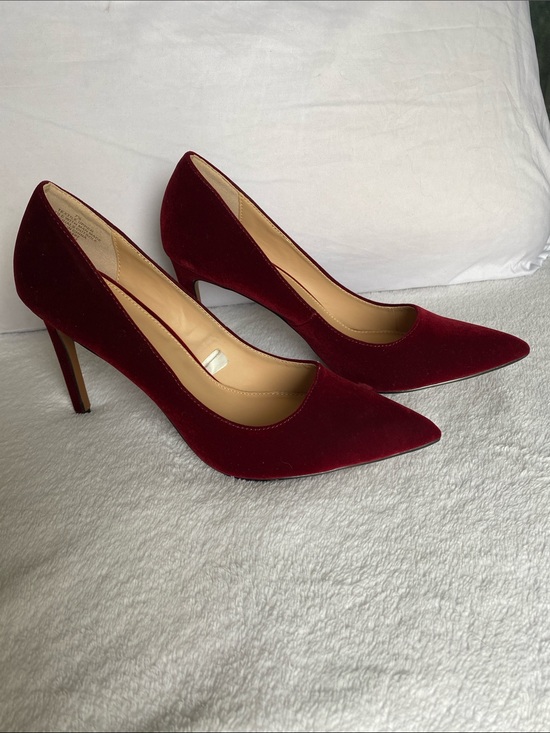 Who What Wear Shoes - Who What Wear Deep Burgundy Velvet Pointed-Toe Stiletto Pumps